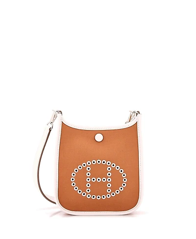 Pre-Owned HERMES Tpm Neo Evelyne Bag Toile and Leather