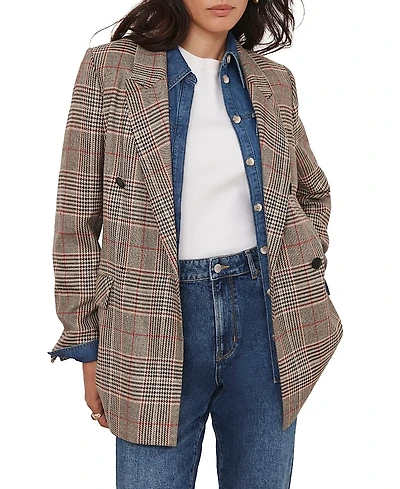 Mint Velvet Women's Checked Double Breasted Blazer