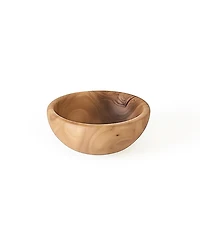 Gharyan Stoneware Natural Olive Wood Nesting Bowls - Set of 3