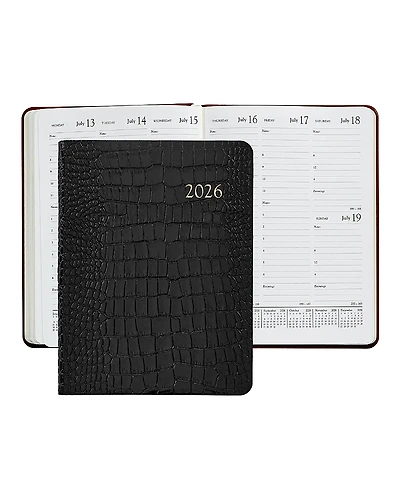 Graphic Image 2026 Embossed Croc Leather Desk Diary