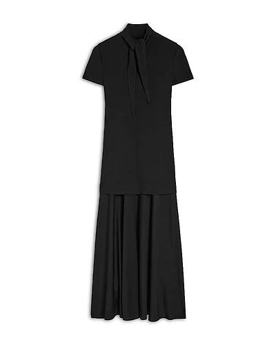 Jil Sander Tie Neck Drop Waist Dress