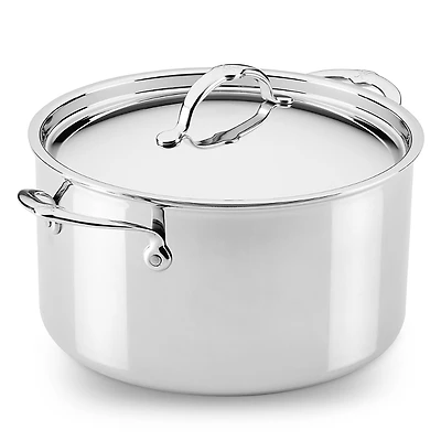 Hestan ProBond Luxe 12-Qt. Polished Professional Clad Stainless Steel Stock Pot with Lid