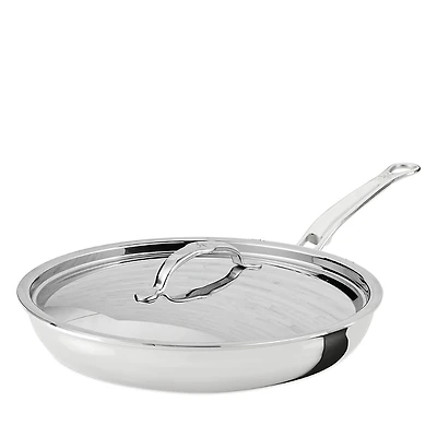 Hestan ProBond Luxe 11 Polished Professional Clad Stainless Steel Skillet with Lid