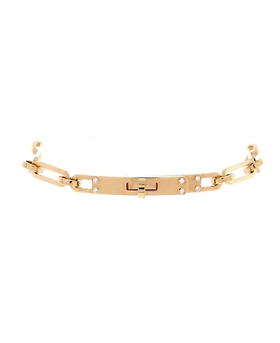 Pre-Owned HERMES Small Kelly Chaine Bracelet 18K Gold with Diamonds