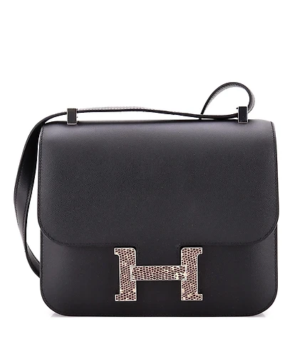 Pre-Owned HERMES 24 Constance Marquette Bag Madame with Lizard