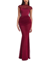 Miss Circle Fabienne Mesh Cap Sleeve Mermaid Gown