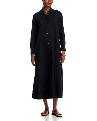 bloomingdales shirt dress Womens Bloomingdales Linen Safari Shirt Dress Long Sleeve Button Ecru 6