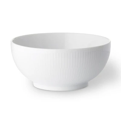 White Fluted Plain 7" Serving Bowl