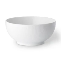 White Fluted Plain 7" Serving Bowl