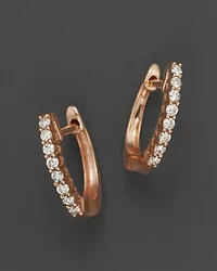 Diamond Huggie Hoop Earrings in 14K Rose Gold