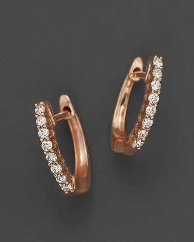 Diamond Huggie Hoop Earrings