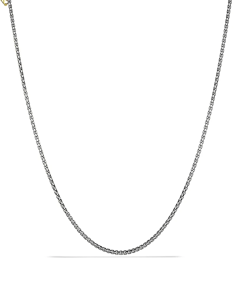 David Yurman Small Box Chain Necklace with an Accent of 14K Gold 2.7mm
