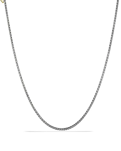 David Yurman Small Box Chain Necklace with an Accent of 14K Gold 2.7mm