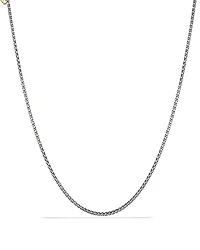 David Yurman Small Box Chain Necklace with an Accent of 14K Gold 2.7mm