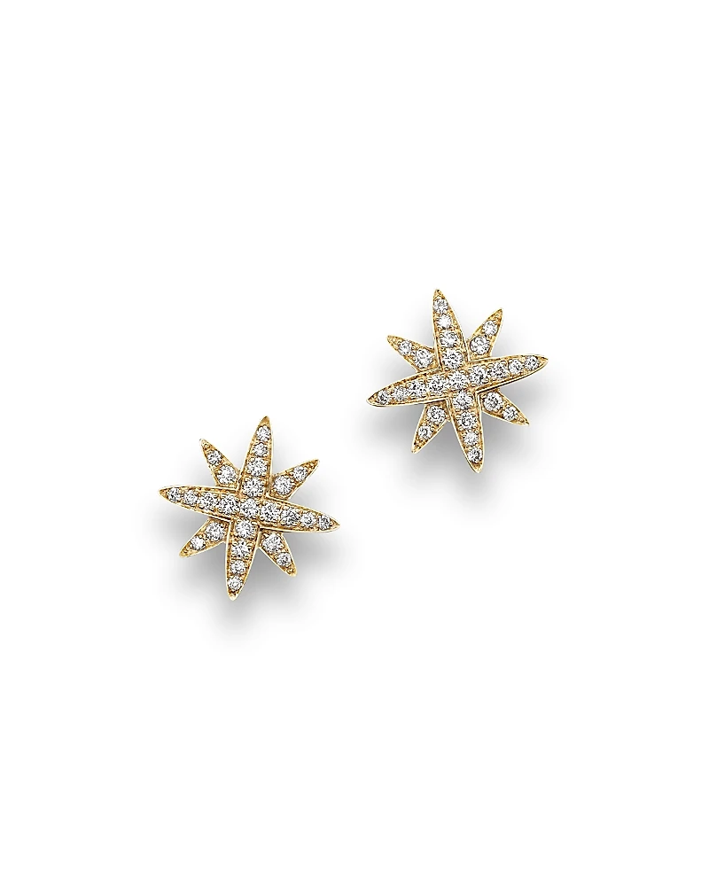 Diamond Starburst Stud Earrings