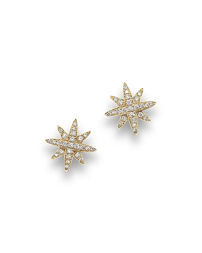 Diamond Starburst Stud Earrings