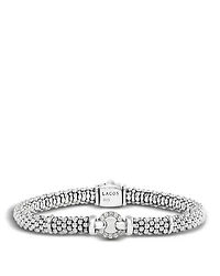 Enso Sterling Silver Caviar Bracelet with Diamonds