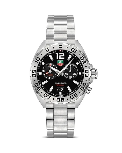 Formula 1 Quartz Men's Black Steel Alarm Watch, 41mm