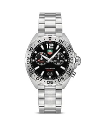 Formula 1 Quartz Men's Black Steel Alarm Watch, 41mm