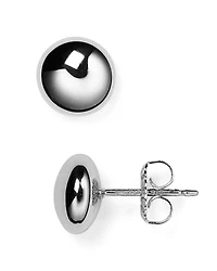 Sterling Silver Flat Bead Stud Earrings