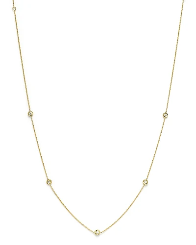 Roberto Coin 18K Yellow Gold Diamond Station Necklace, 16-18