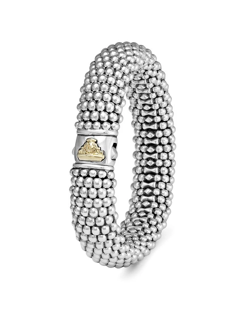 Sterling Silver Caviar Oval Link Bracelet