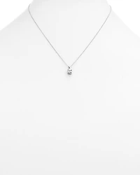 Diamond Solitaire Pendant Necklace in 14K White Gold, 0.30 tcw