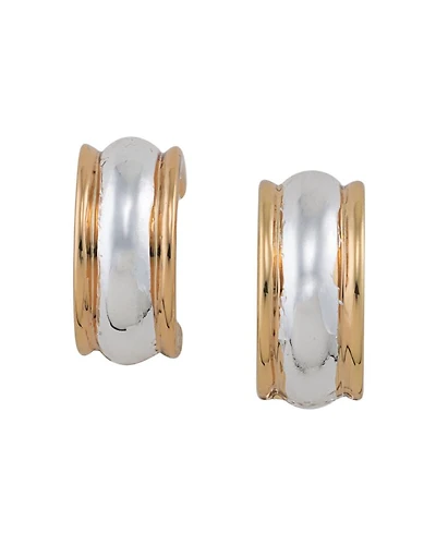 Two Tone Clip-On Hoop Earrings