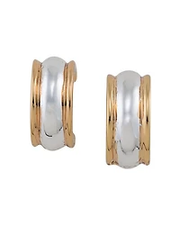 Two Tone Clip-On Hoop Earrings