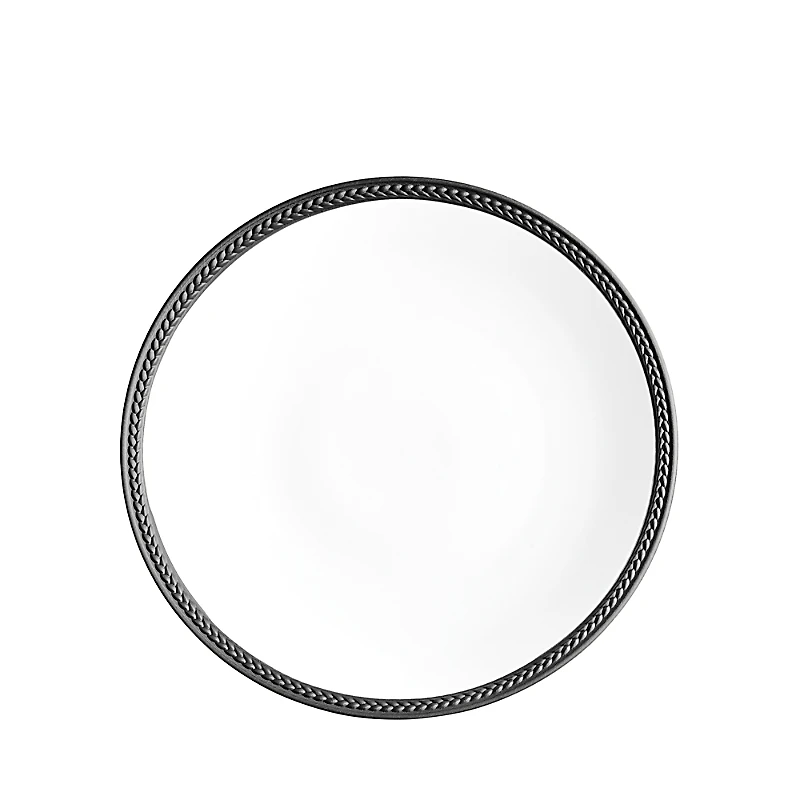 L'Objet Soie Tressee Black Dessert Plate