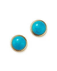 Turquoise Bezel Set Stud Earrings