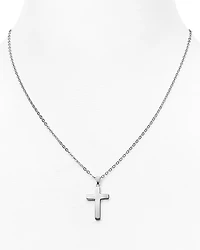Sterling Silver Polish Cross Necklace, 16