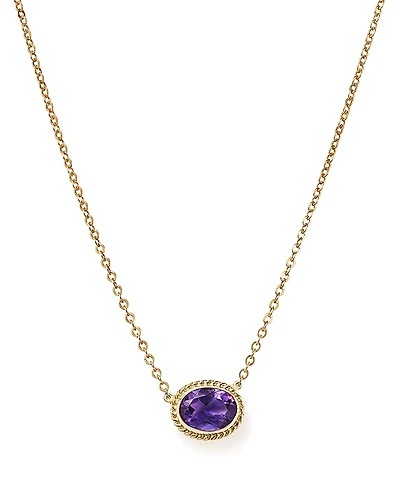 Amethyst Bezel Pendant Necklace