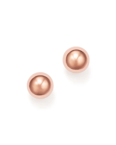 14K Rose Gold Ball Stud Earrings, 8mm