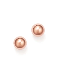 14K Rose Gold Ball Stud Earrings, 8mm