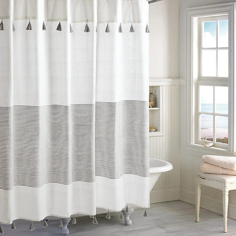 Peri Home Panama Stripe Shower Curtain