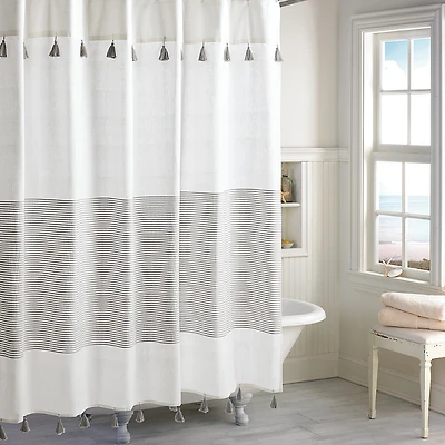 Peri Home Panama Stripe Shower Curtain