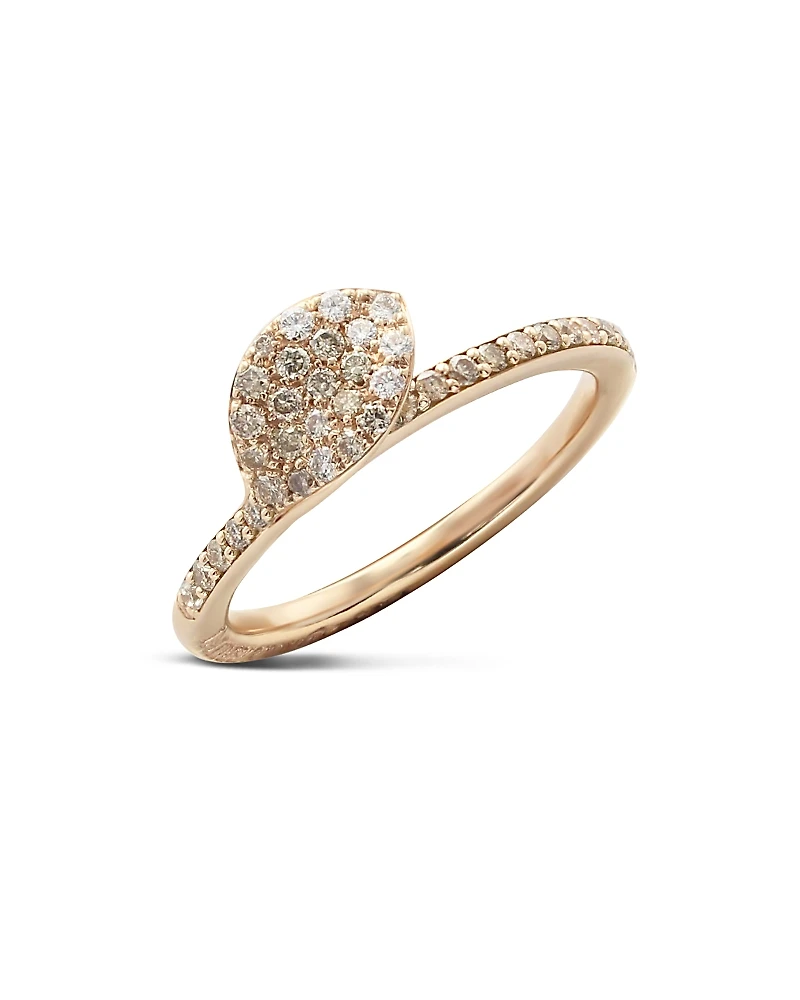 Pasquale Bruni 18K Rose Gold Secret Garden Single Petal Pave Diamond Ring