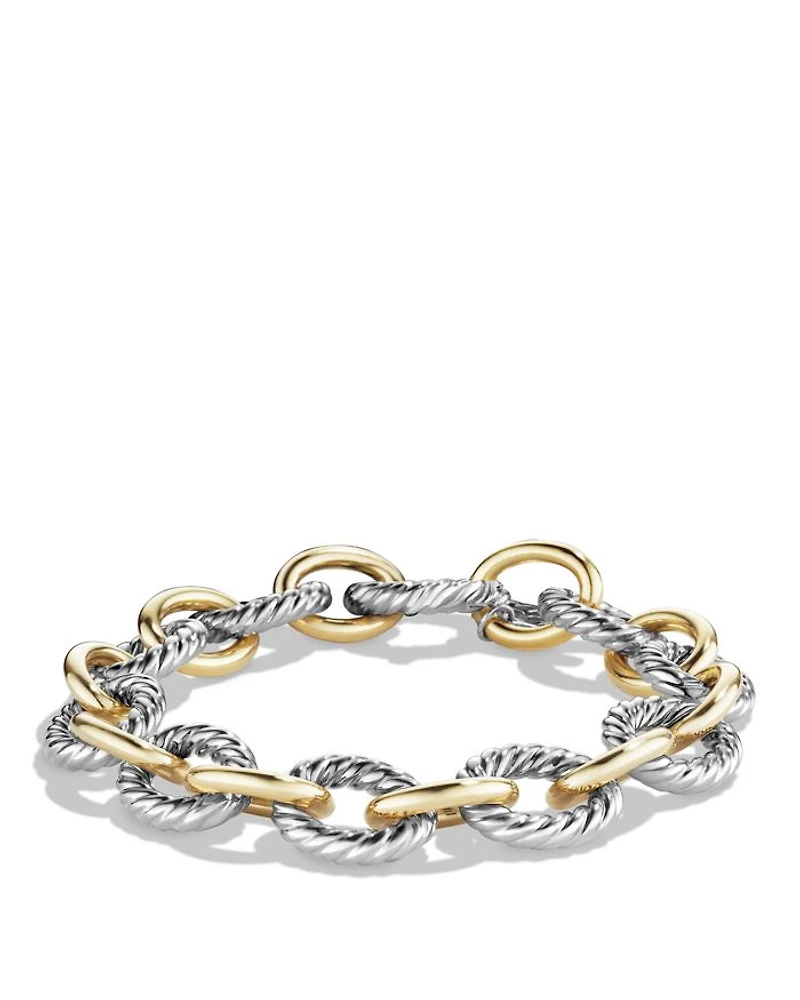 Oval Large Link Bracelet with Gold
