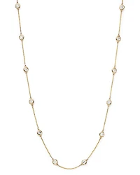 Diamond Station Necklace in 14K Yellow Gold, 2.60 tcw