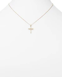 Diamond Cross Necklace in 14K Yellow Gold, 0.25 tcw
