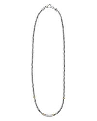 18K Gold and Sterling Silver Diamond Lux Station Necklace, 16"