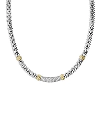 18K Gold & Sterling Silver Diamond Lux Single Station Necklace, 16"