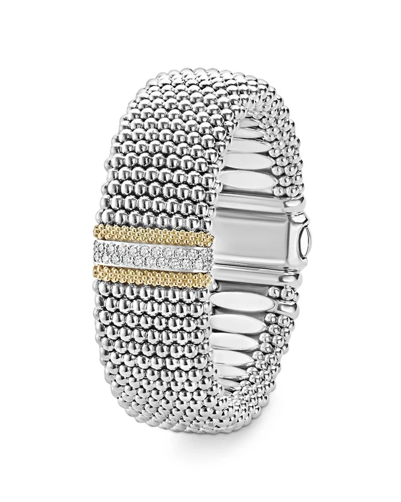 18K Gold & Sterling Silver Diamond Lux Single Station Bracelet
