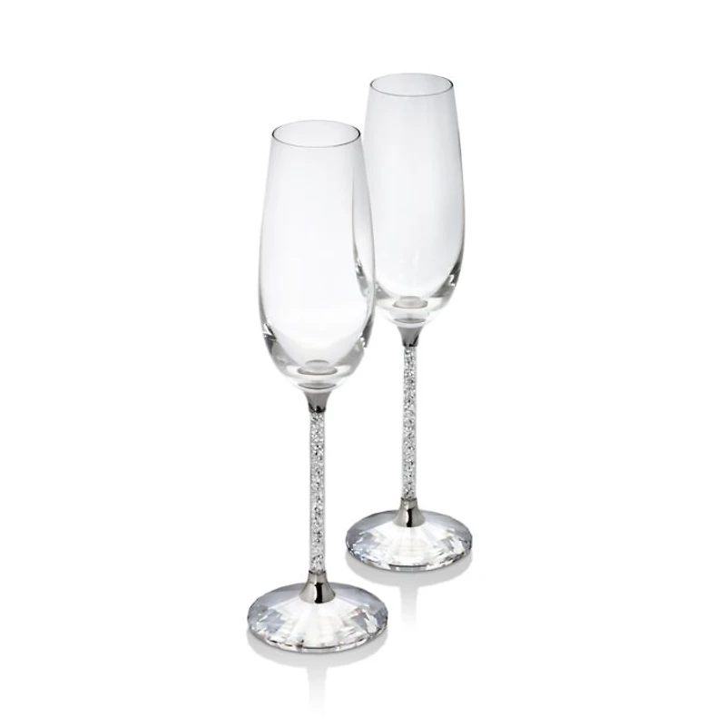 Crystalline Champagne Flutes, Set of 2