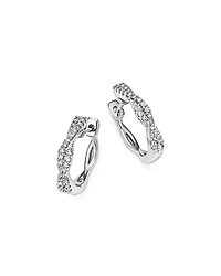 Bloomingdale's Fine Collection Diamond Twisted Hoop Earrings