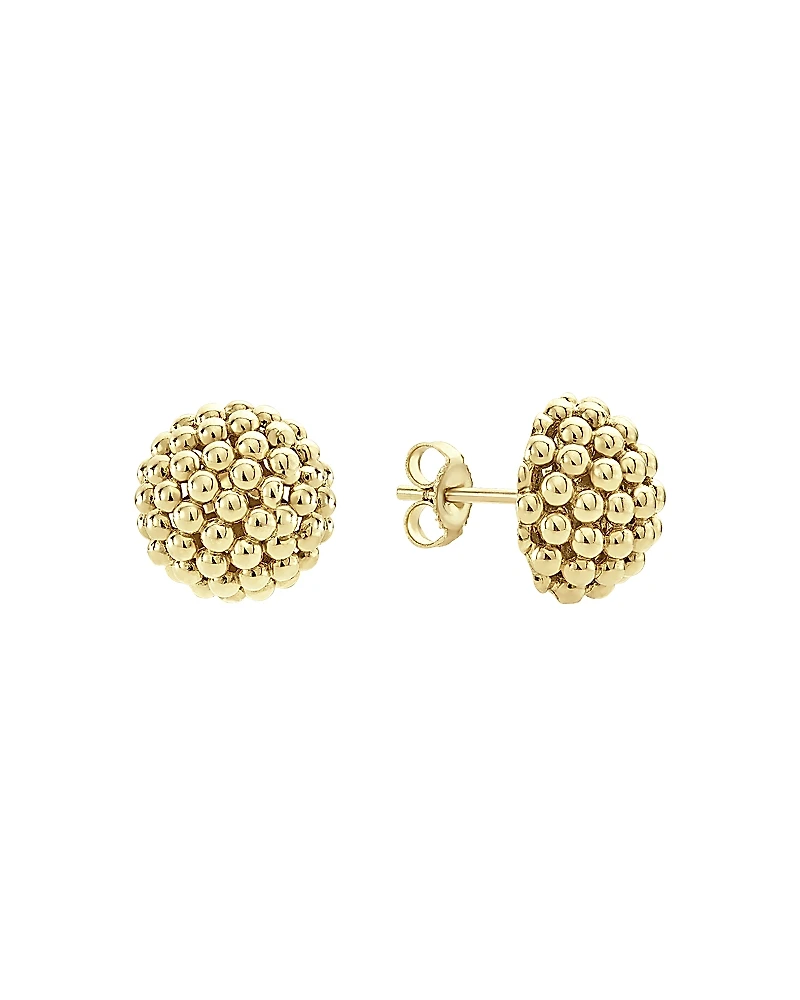 Lagos Caviar Gold Collection 18K Gold Stud Earrings