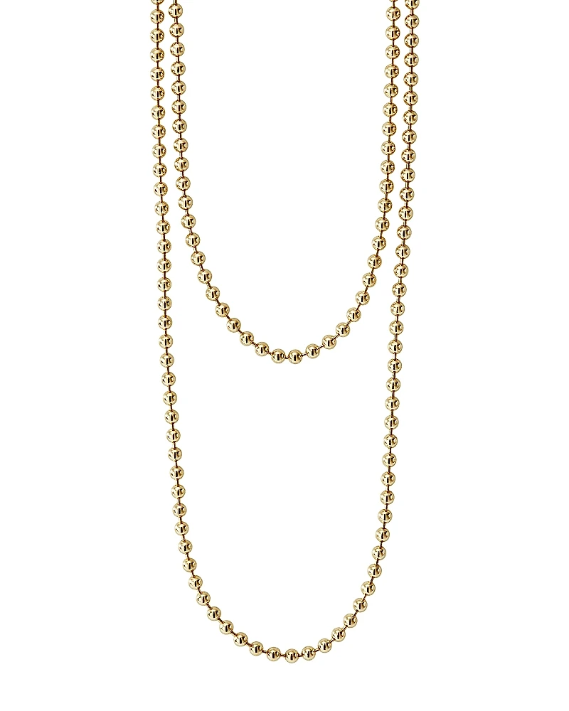 Lagos Caviar Gold Collection 18K Gold Ball Chain Necklace, 34