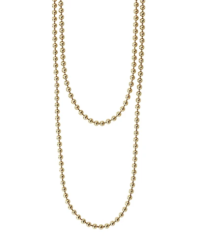 Lagos Caviar Gold Collection 18K Gold Ball Chain Necklace, 34