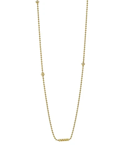 Caviar Gold Collection 18K Gold Beaded Station Necklace, 16"